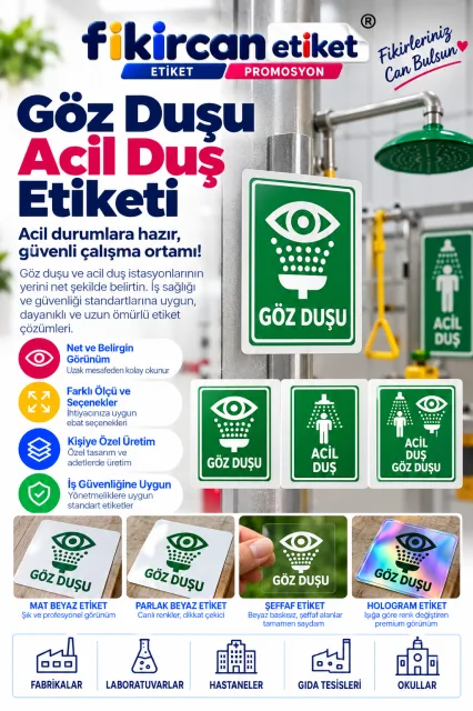 Göz Duşu / Acil Duş Etiketi