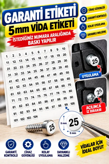 Vida Üstü Garanti Etiketi (Yuvarlak)