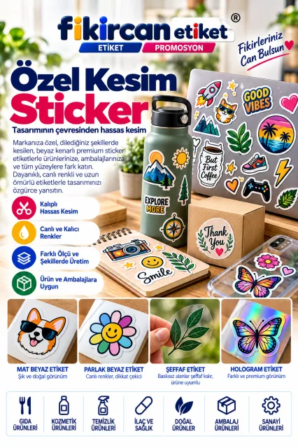 Özel Kesim Sticker (Die-Cut)