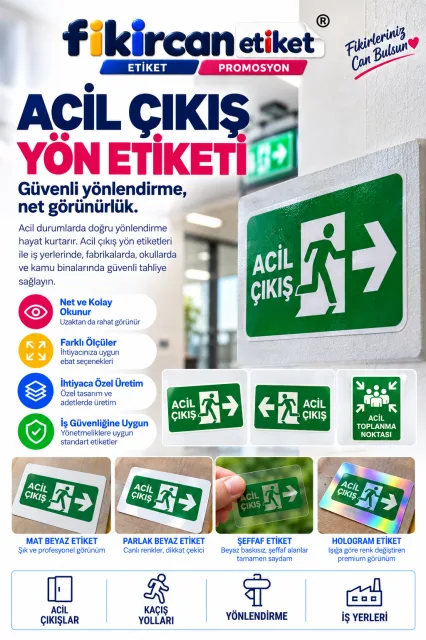 Acil Çıkış Yön Etiketi
