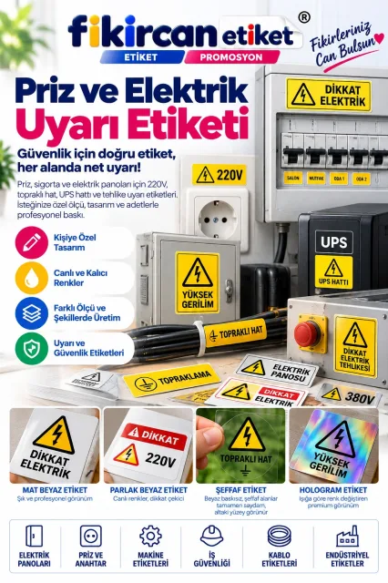 Priz ve Elektrik Uyarı Etiketi