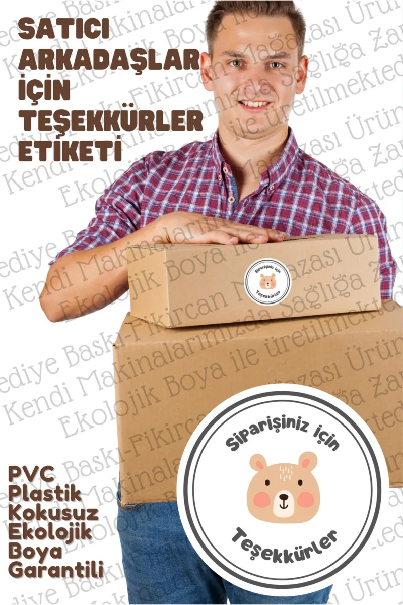 - Teşekkürler Etiketi Satıcılarımız Için - 500 Adet-5 Cm Çapında Kokusuz Plastik Etiket — fotoğraf 2