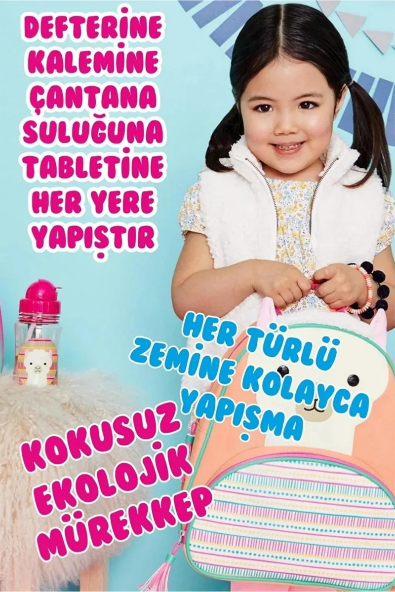 Fikircan-İsme Özel Okul Etiketi-LABUBU MASKOT FİGÜR 200 Adet - Kokusuz Ekolojik Mürekkep PVC ETİKET — fotoğraf 3