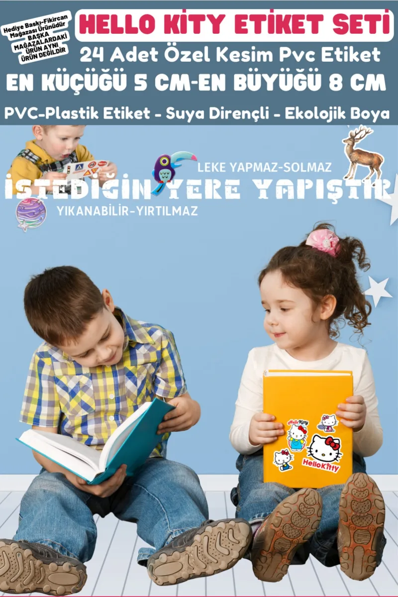 - Hello Kitty Etiket Seti - 24 Adet - Pvc Etiket - Laptop Tablet Vb. Tüm Ürünlere Yapışır — fotoğraf 5