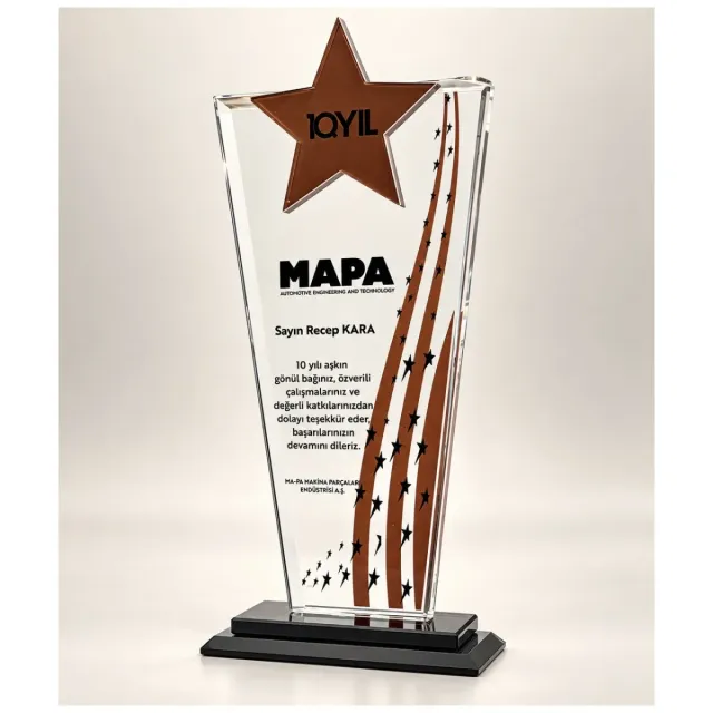 PB804-BRONZ Kristal Plaket