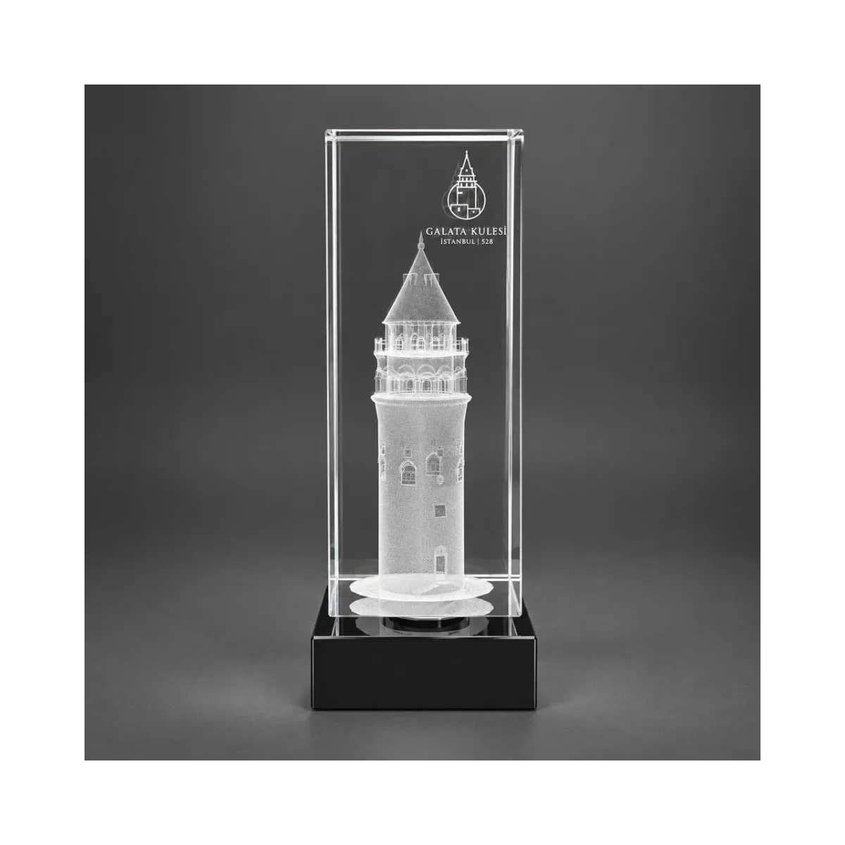 3D Lazer Patlatma Küp 6x6x15 Dikey Siyah Kaideli