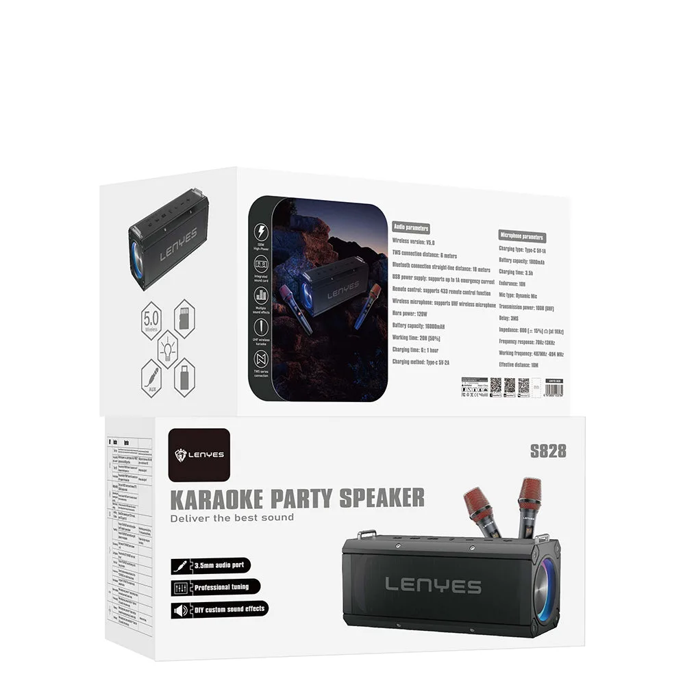 Lenyes S828 RGB Bluetooth Speaker | 120W Güç & 16000mAh Batarya