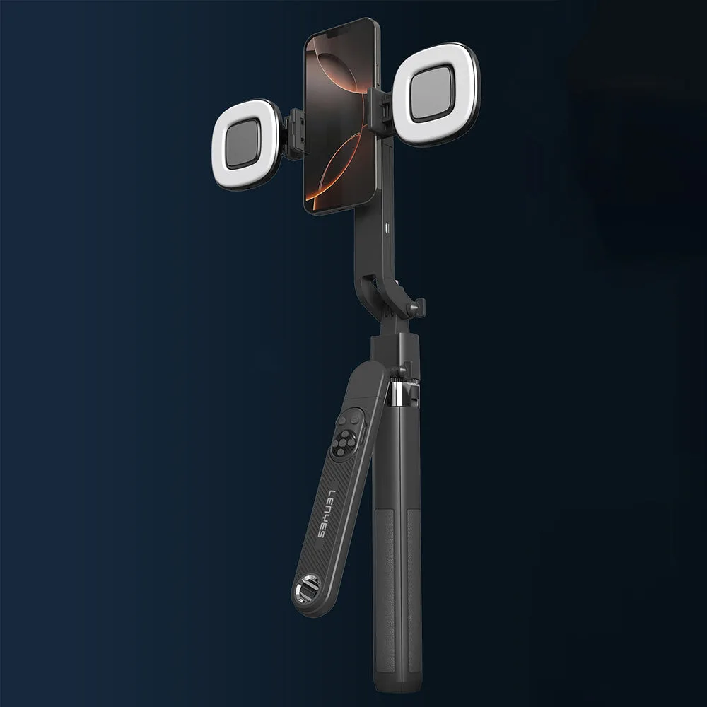 Lenyes LPH108 Canlı Yayın Dolgu Işıklı Kumandalı 360 Derece Dönebilen Selfie Çubuğu ve Tripod