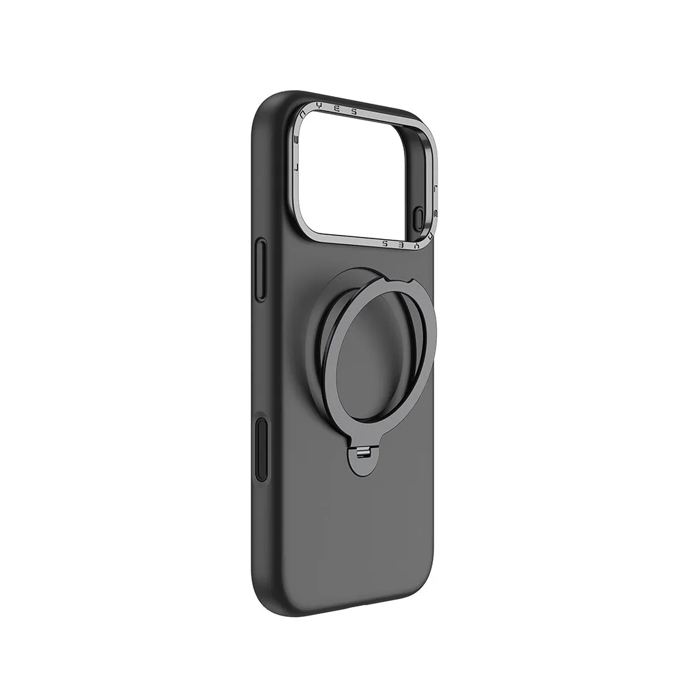 Lenyes CK223 | iPhone 17 Pro M-safe Şarj Özellikli Metal Standlı Sıvı Silikon Kılıf