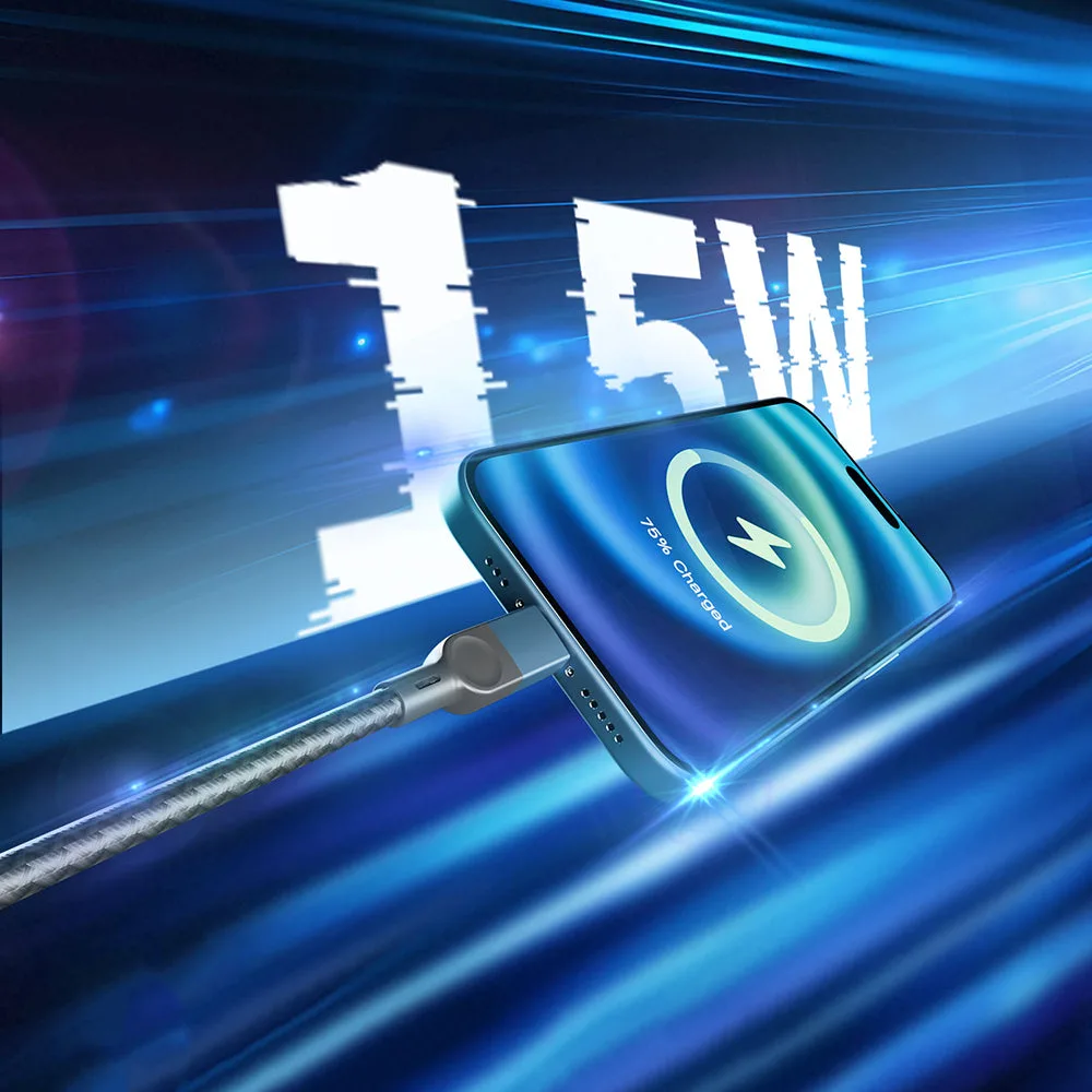 Lenyes LC514 | USB-A to Type-C Örgülü 15W Hızlı Şarj & Data Kablosu 1M