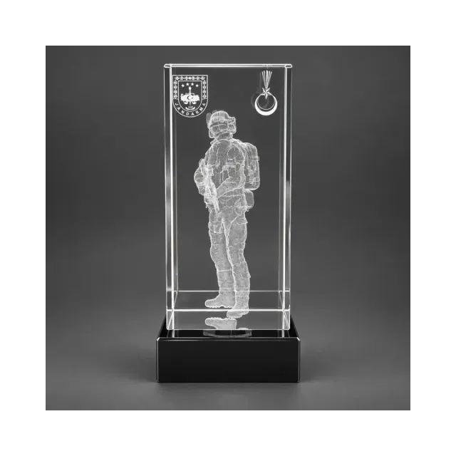 3D Lazer Patlatma Küp 6x6x13 Dikey Siyah Kaideli