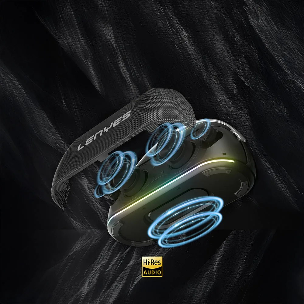 Lenyes S869 RGB Işıklı Çift Mikrofonlu Taşınabilir Bluetooth Hoparlör v5.3