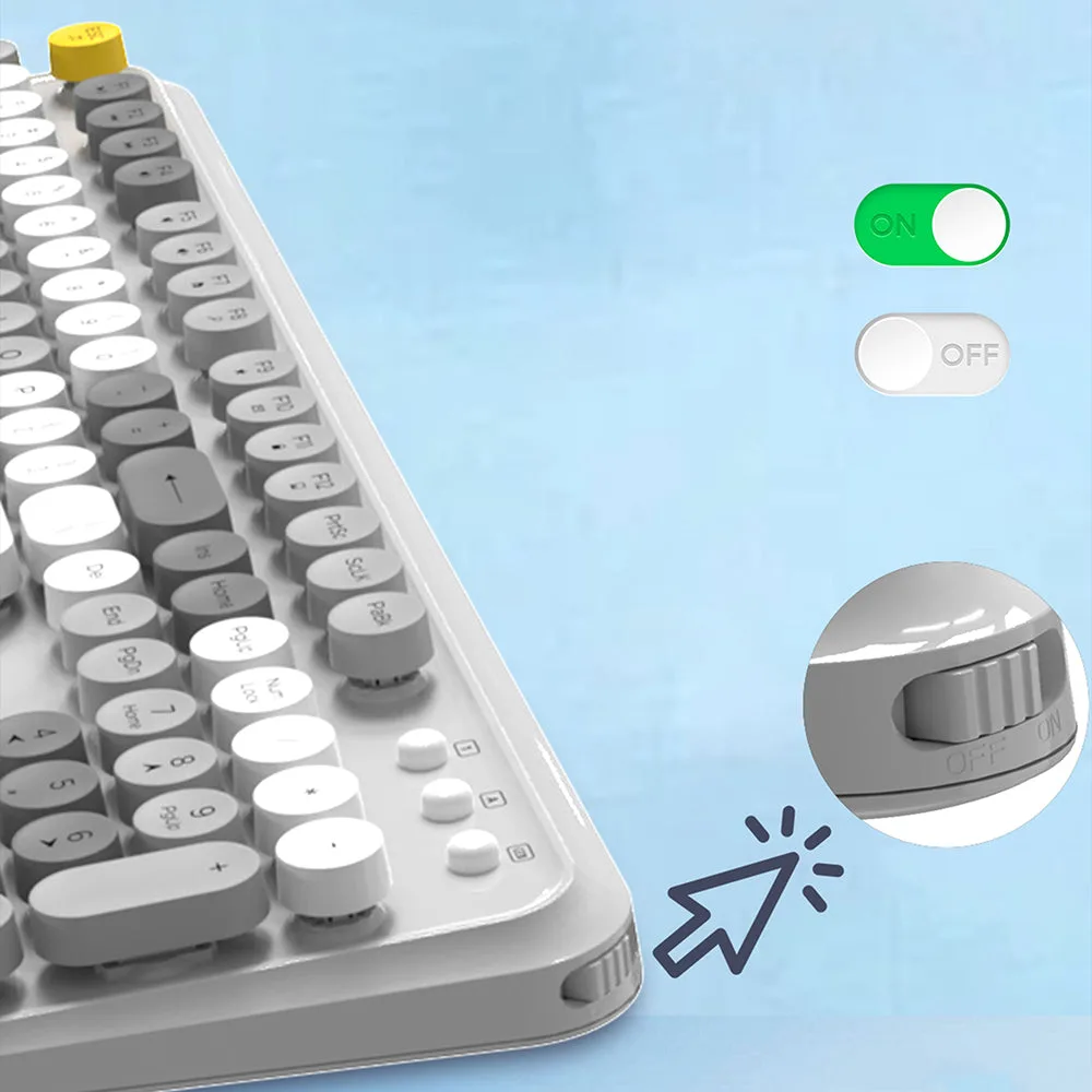 Lenyes WK103 Mekanik 2 in 1  2.4G Kablosuz Klavye ve 1600 DPI Mouse Set