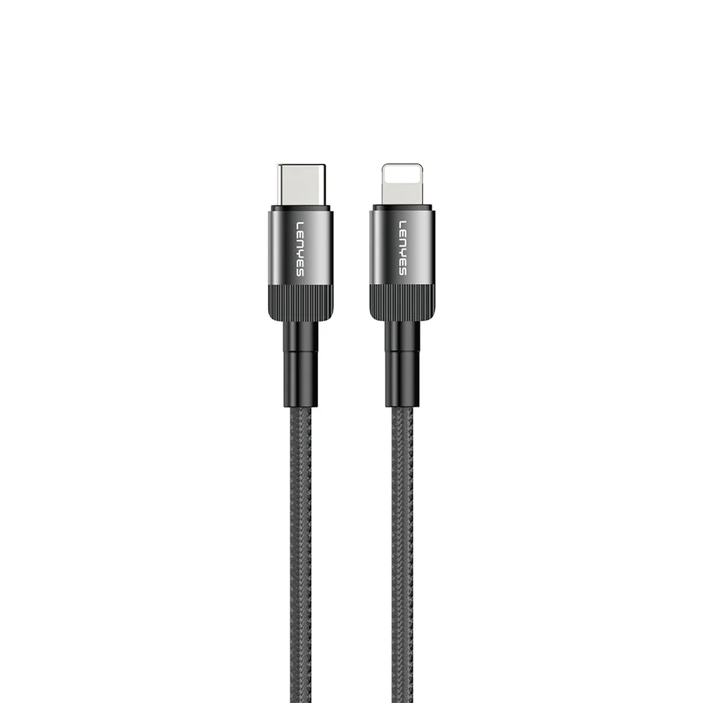 Lenyes LC546 | Type-C to Lightning Örgü Tasarımlı 27W Hızlı Şarj Kablosu 1M