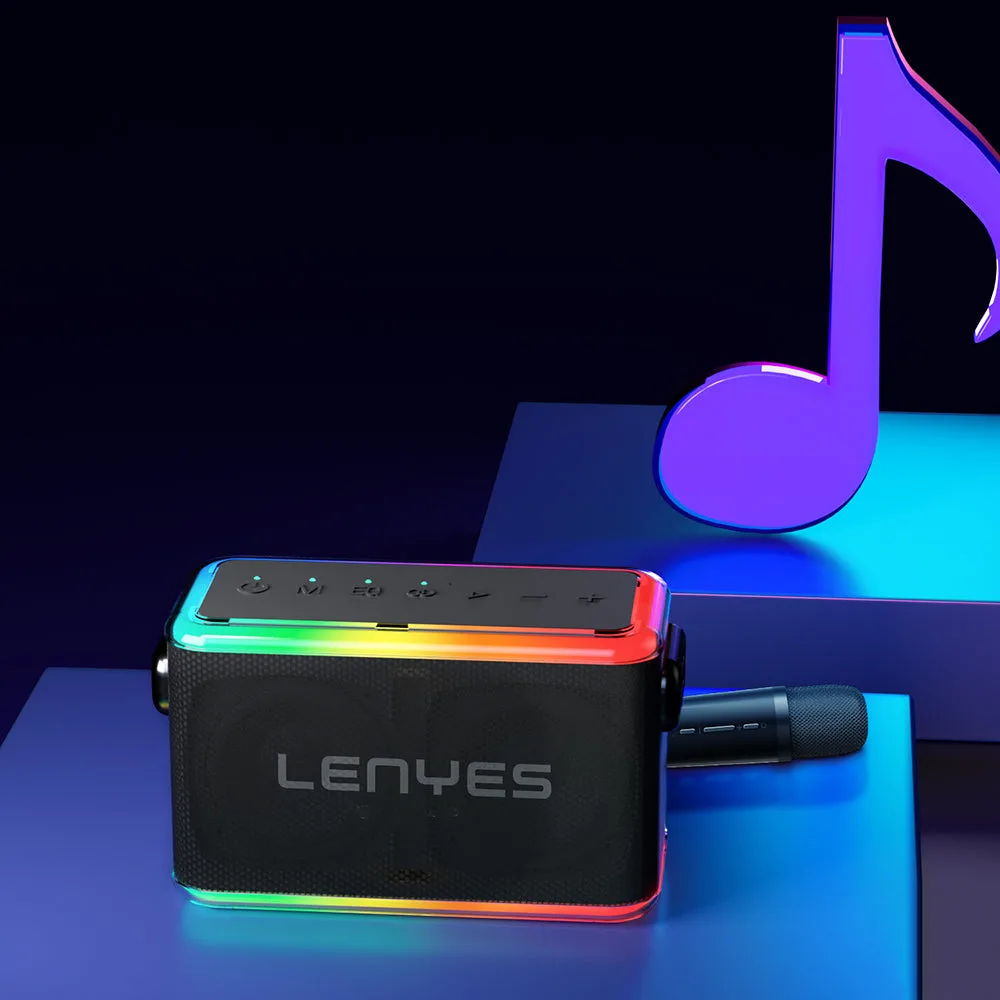 Lenyes S834 RGB LED Bluetooth Speaker | Karaoke Mikrofonlu & Taşınabilir