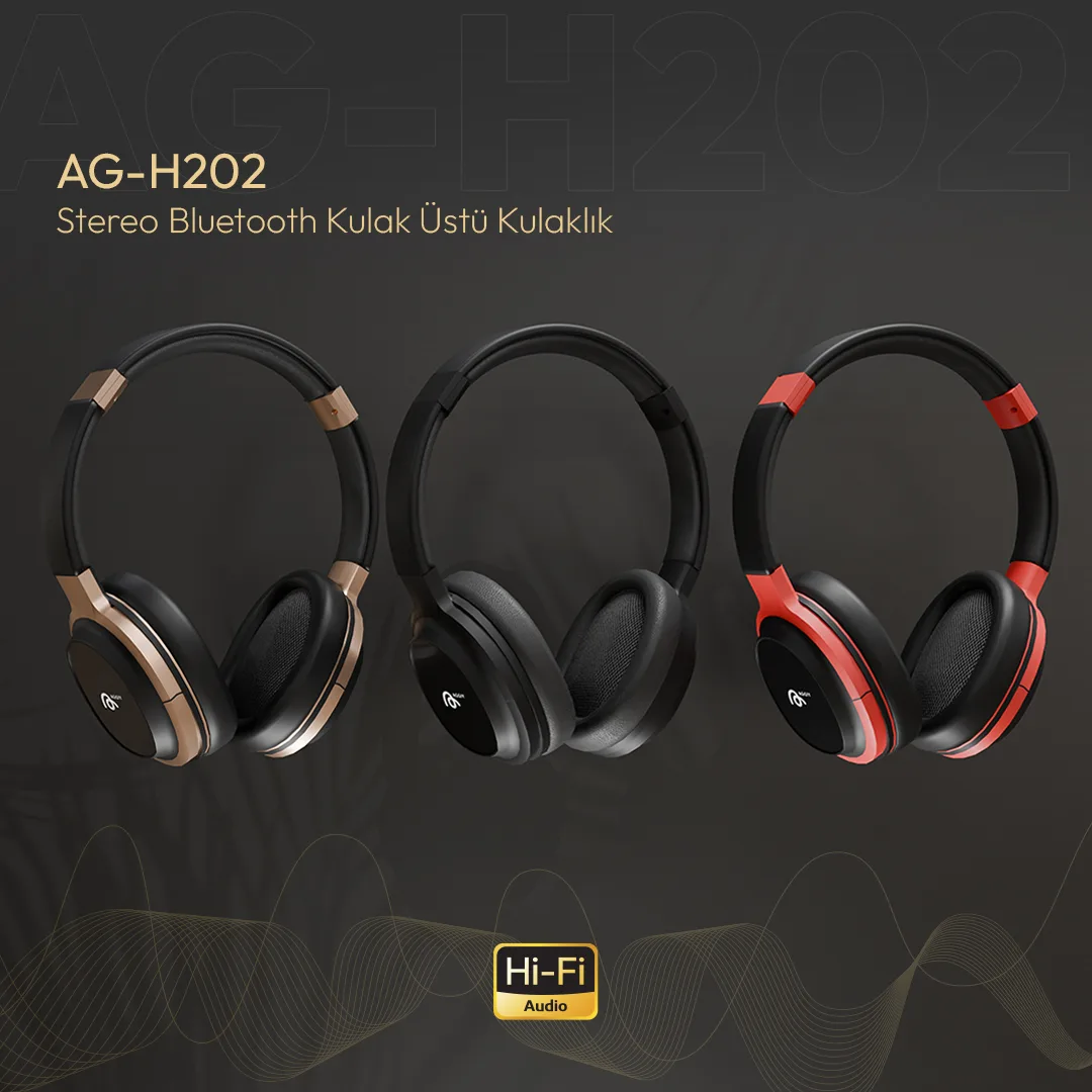 AG-H202 Stereo Bluetooth Kulak Üstü Kulaklık