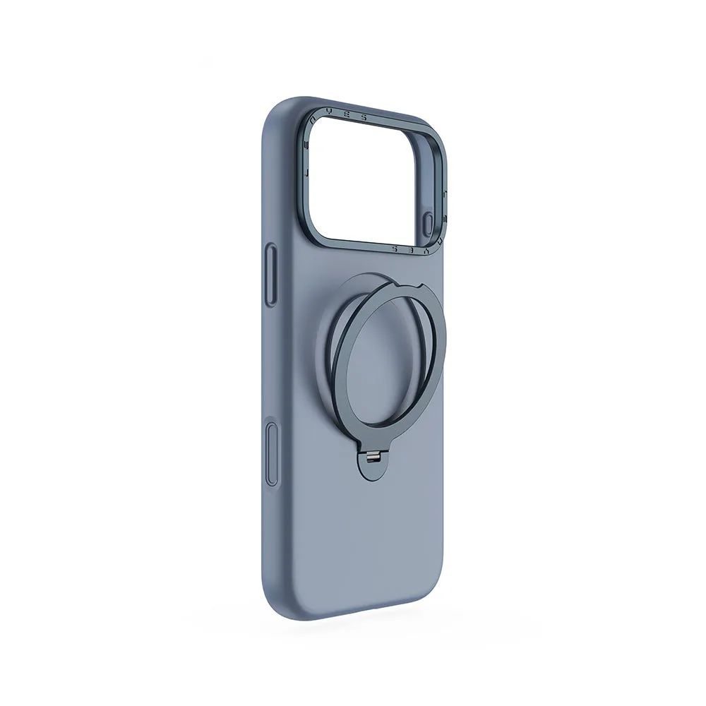 Lenyes CK223 | iPhone 17 Pro M-safe Şarj Özellikli Metal Standlı Sıvı Silikon Kılıf