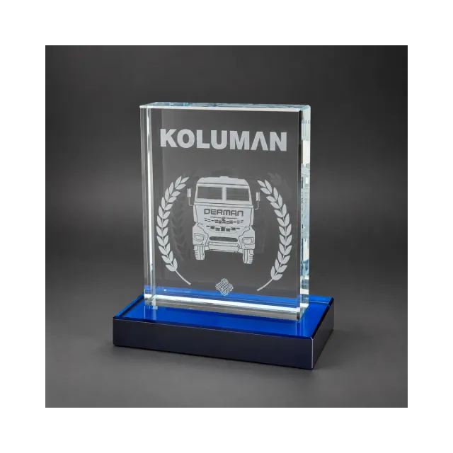 2D Lazer Patlatma Plaket 116 8x10 Mavi Kaideli