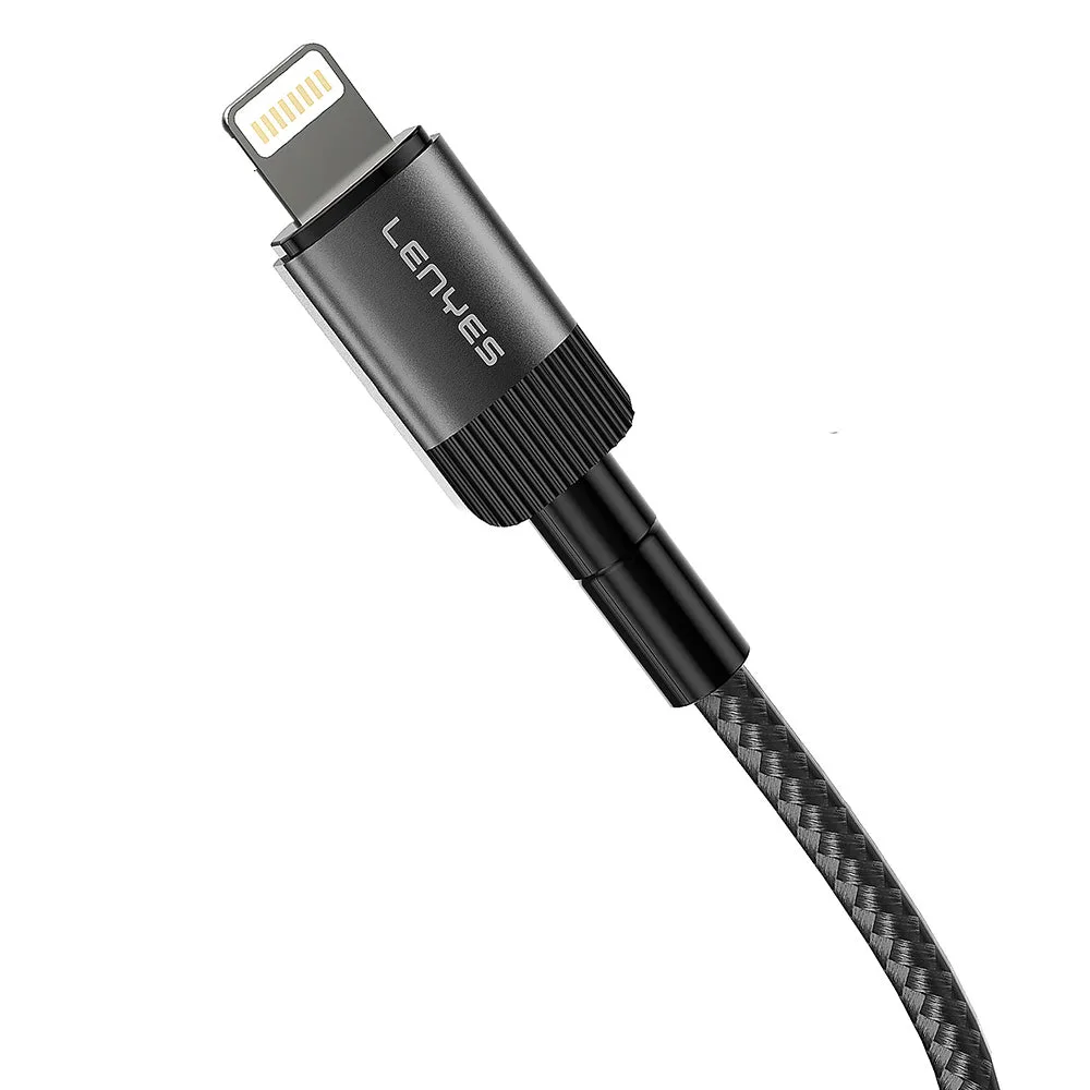 Lenyes LC546 | Type-C to Lightning Örgü Tasarımlı 27W Hızlı Şarj Kablosu 1M