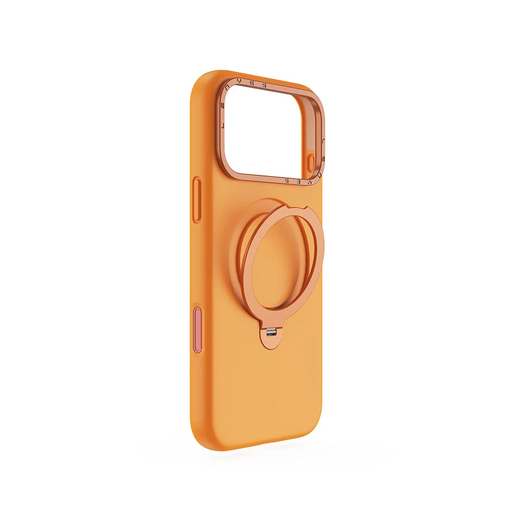 Lenyes CK223 | iPhone 17 Pro M-safe Şarj Özellikli Metal Standlı Sıvı Silikon Kılıf