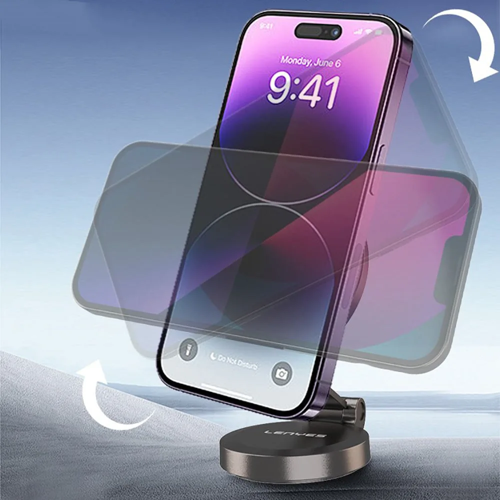 Lenyes CR137 Magnetik Magsafe 360 Derece Oynar Başlıklı Araç İçi Telefon Tutucu