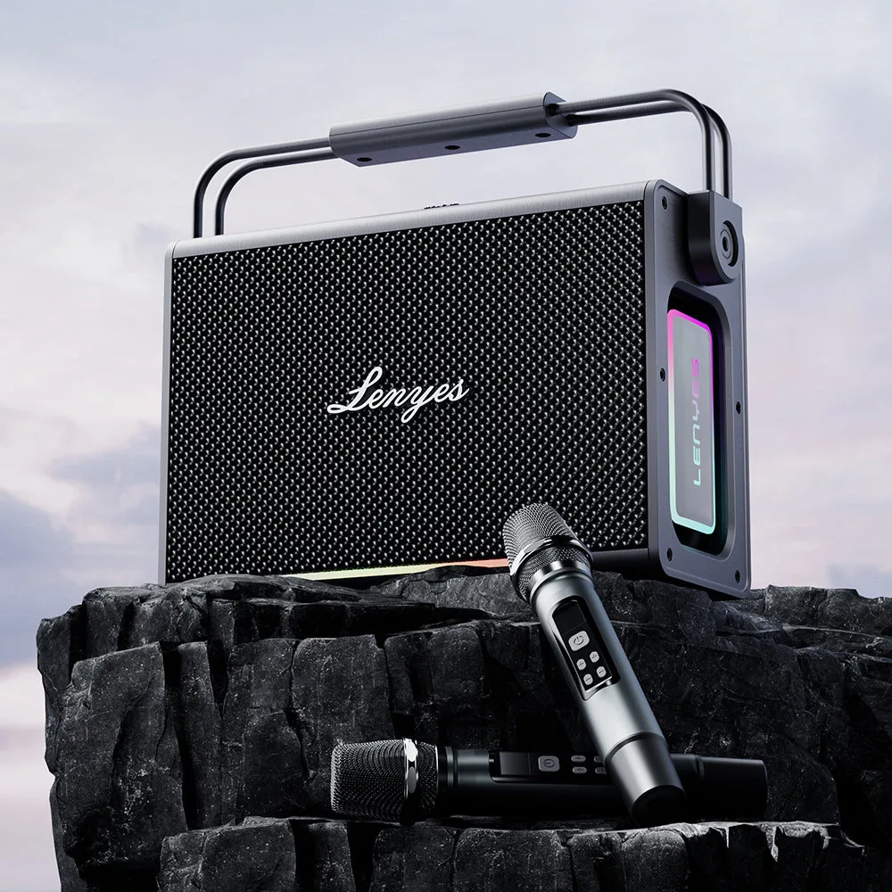 Lenyes Titan 2 Serisi RGB Işıklı Çift Mikrofonlu TWS Bluetooth Speaker Hoparlör 200W