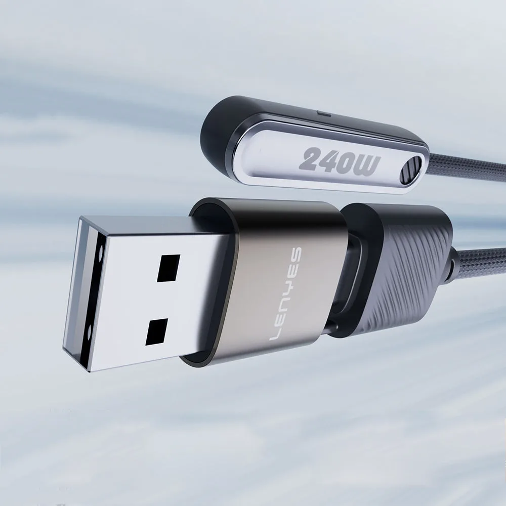 Lenyes LC569 2in1 USB-A - Type-C + Type-C Standlı Data ve Şarj Kablosu 240W 1.2M