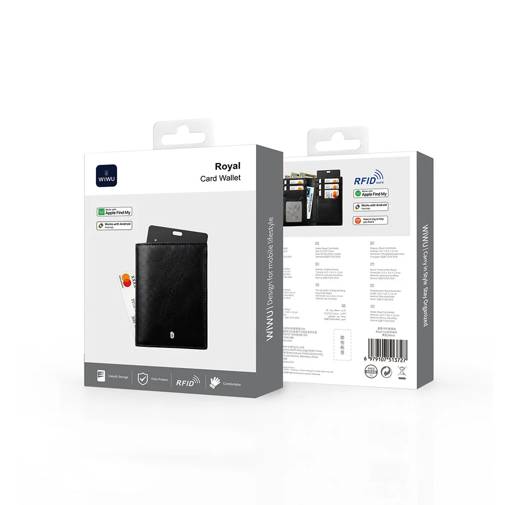Royal Wallet iOS ve Android Uyumlu RFID Akıllı Takip Özellikli PU Deri Cüzdan