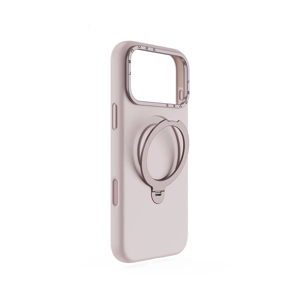 Lenyes CK223 | iPhone 17 Pro M-safe Şarj Özellikli Metal Standlı Sıvı Silikon Kılıf