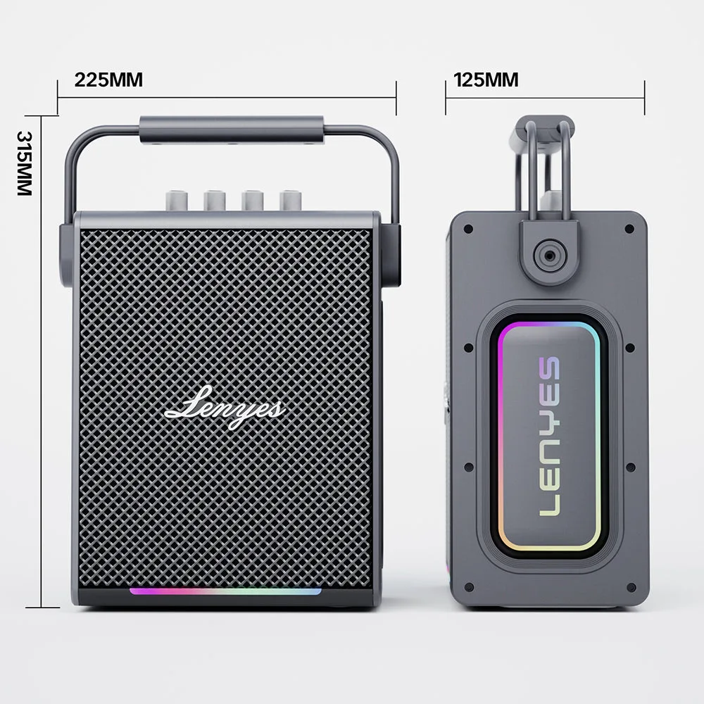Lenyes Titan 1 Serisi RGB Işıklı Çift Mikrofonlu Bluetooth Speaker Hoparlör v5.3 5000mAh