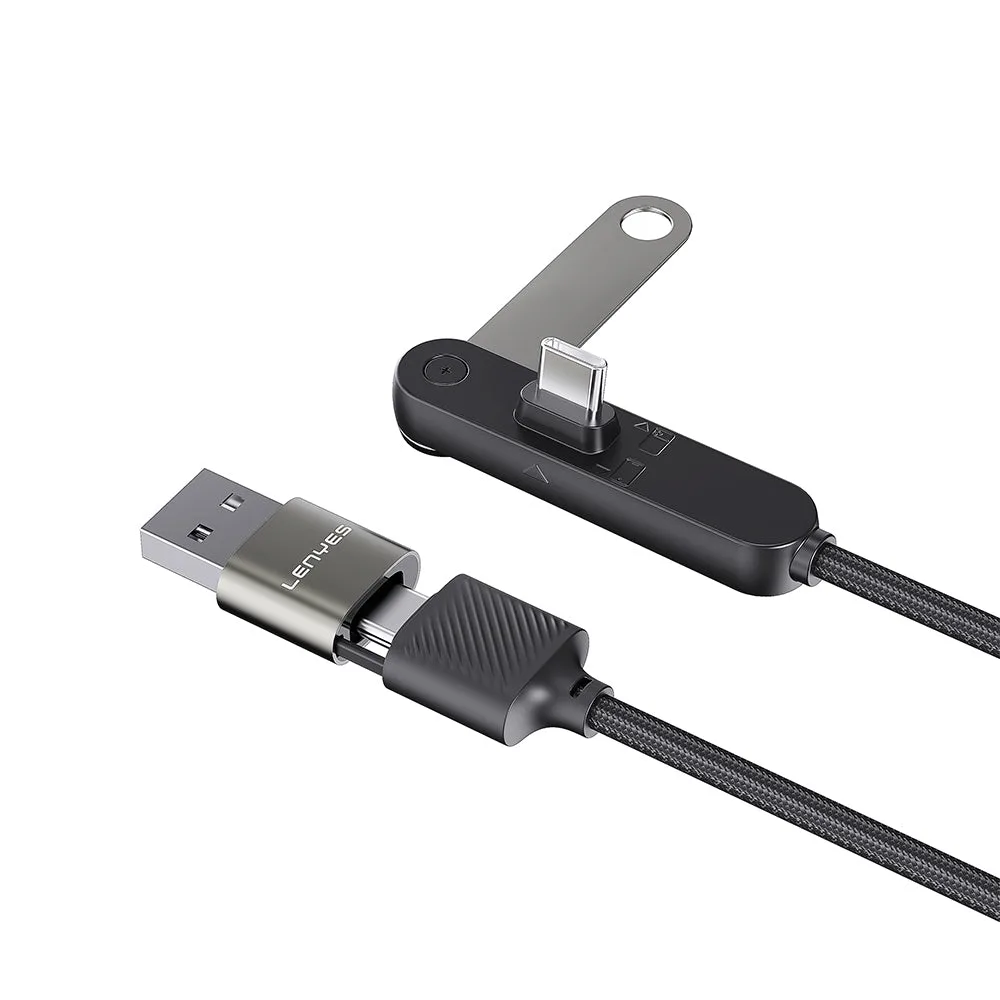 Lenyes LC569 2in1 USB-A - Type-C + Type-C Standlı Data ve Şarj Kablosu 240W 1.2M