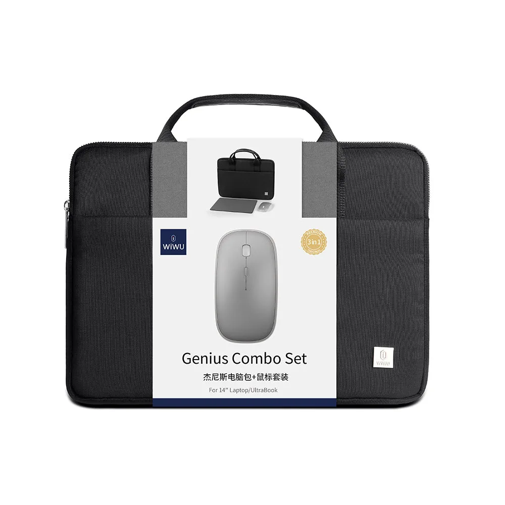 Genius Combo Serisi 3in1 15.6 inç Laptop Çantası & Kablosuz Mouse & Mouse Pad Set