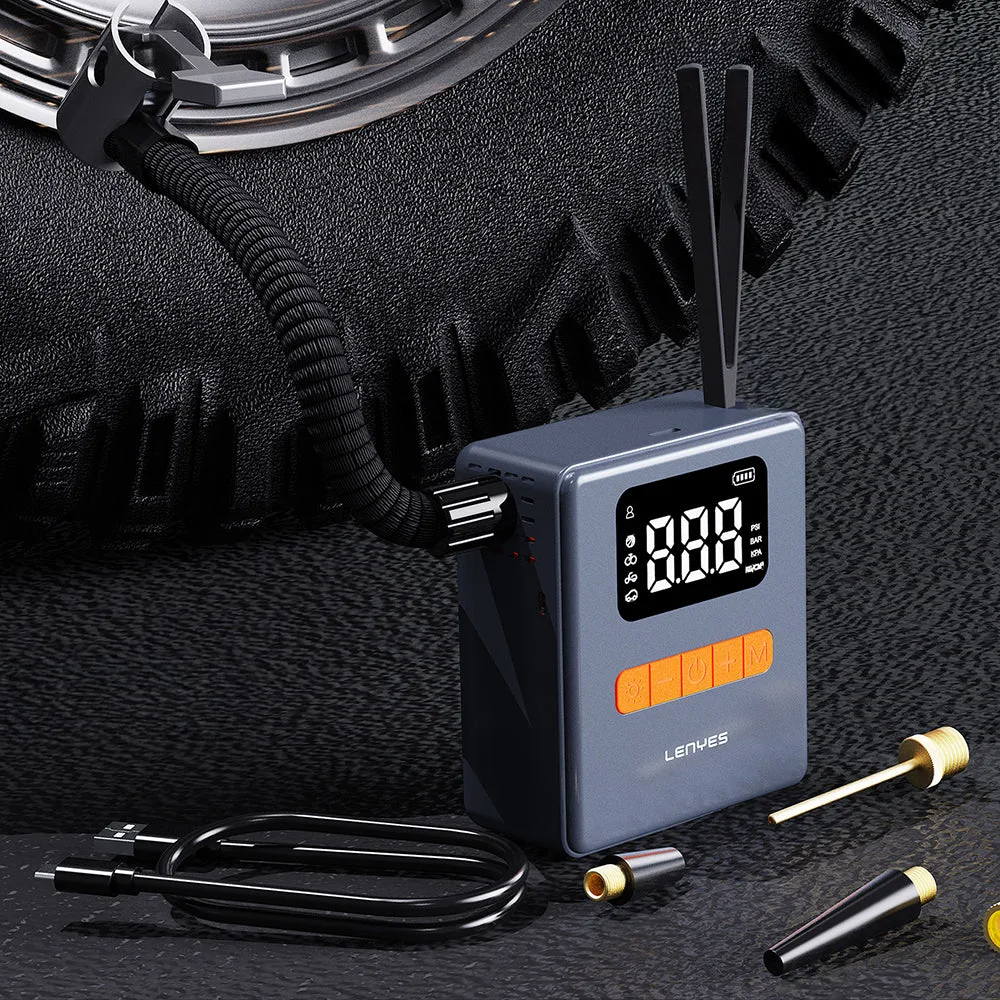 Lenyes LCI206 LED Işıklı Dijital Ekranlı Araç Lastik Şişirme Pompası Hava Kompresörü