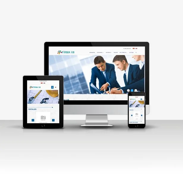 Firma V8 Çift Dil Hazır Web Sitesi ekran görüntüsü