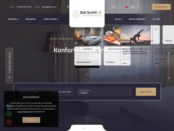Otel V8 Hazır Web Sitesi