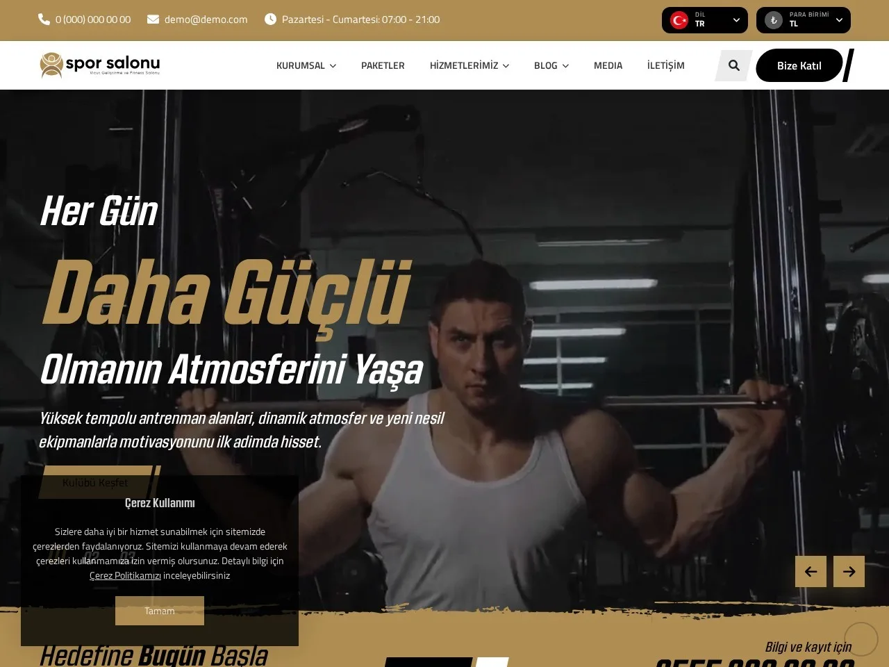 Spor Salonu V2 Hazır Web Sitesi ekran görüntüsü